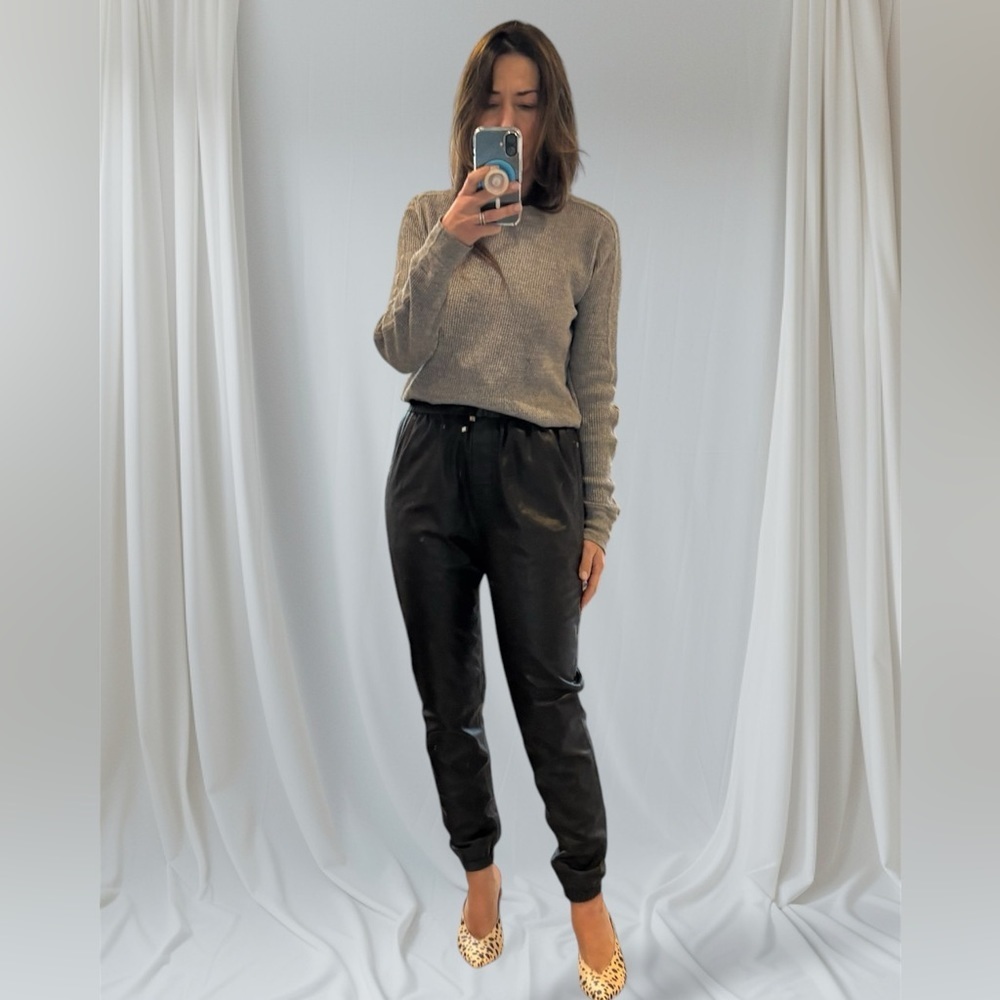 3.1 PHILLIP LIM Lambskin Leather Track Pant
